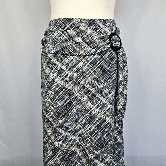 LUNA CHIX Black Patterned Women's Skirt with Sash, Size S - Picture 3 of 11